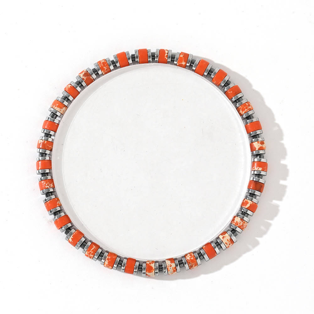 Bracelet en perles d'agate naturelle de style bohème Olivenorma