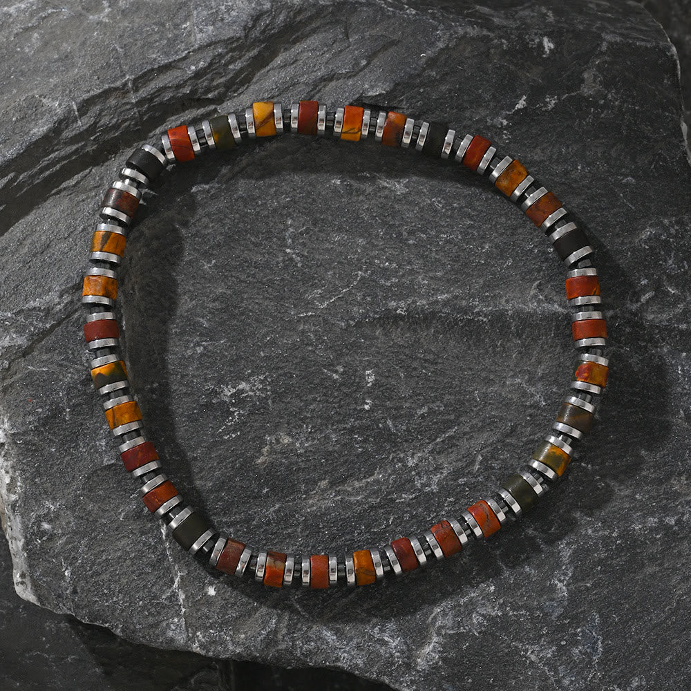 Bracelet en perles d'agate naturelle de style bohème Olivenorma