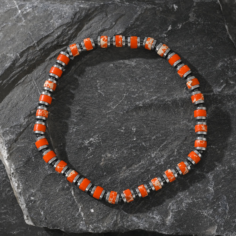 Bracelet en perles d'agate naturelle de style bohème Olivenorma