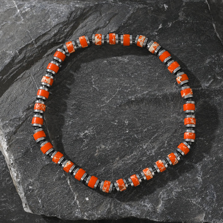 Bracelet en perles d'agate naturelle de style bohème Olivenorma