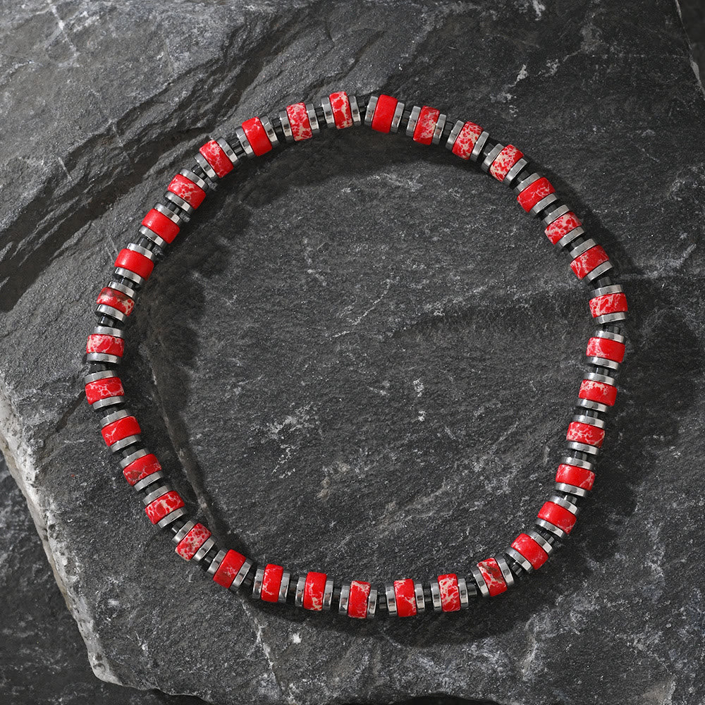 Bracelet en perles d'agate naturelle de style bohème Olivenorma