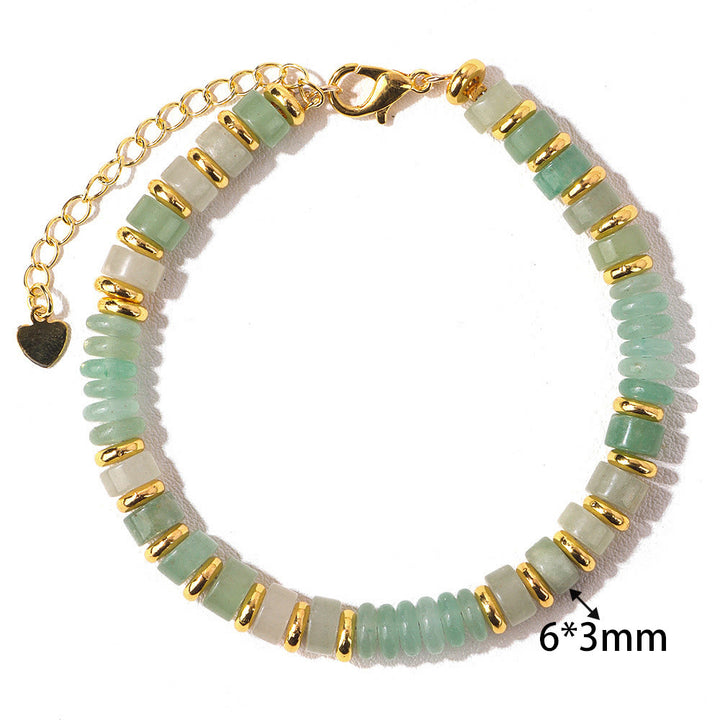 Bracelet en perles de pierres précieuses naturelles taillées à la roue Olivenorma