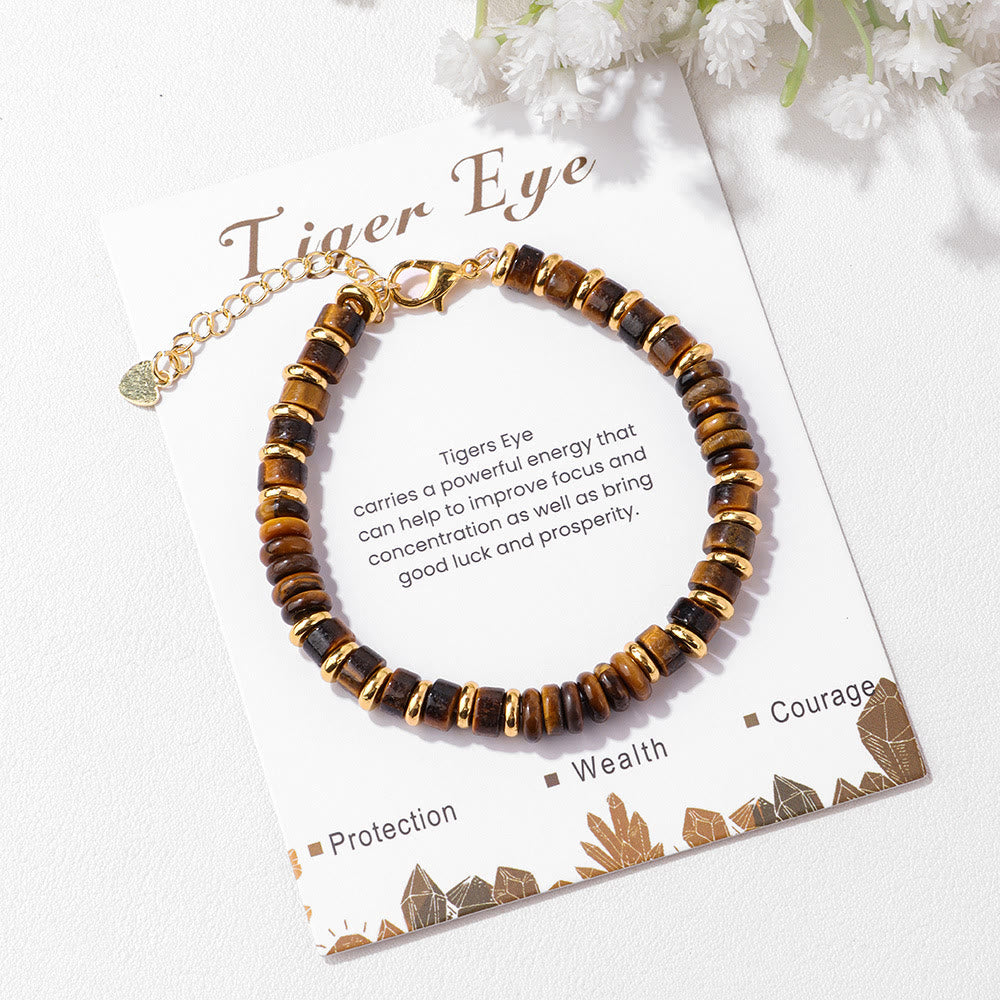 Bracelet en perles de pierres précieuses naturelles taillées à la roue Olivenorma