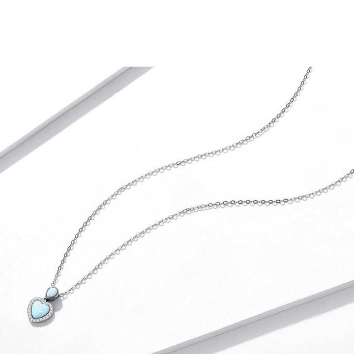 Ensemble de bijoux avec collier et bracelet à breloques en forme de cœur Olivenorma