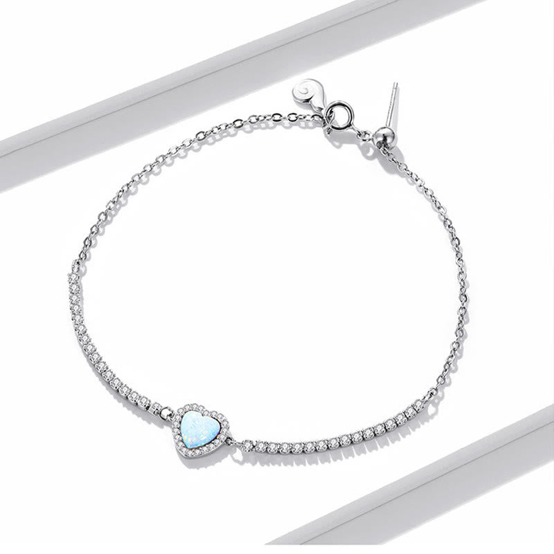 Ensemble de bijoux avec collier et bracelet à breloques en forme de cœur Olivenorma