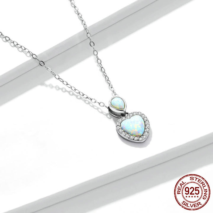 Ensemble de bijoux avec collier et bracelet à breloques en forme de cœur Olivenorma