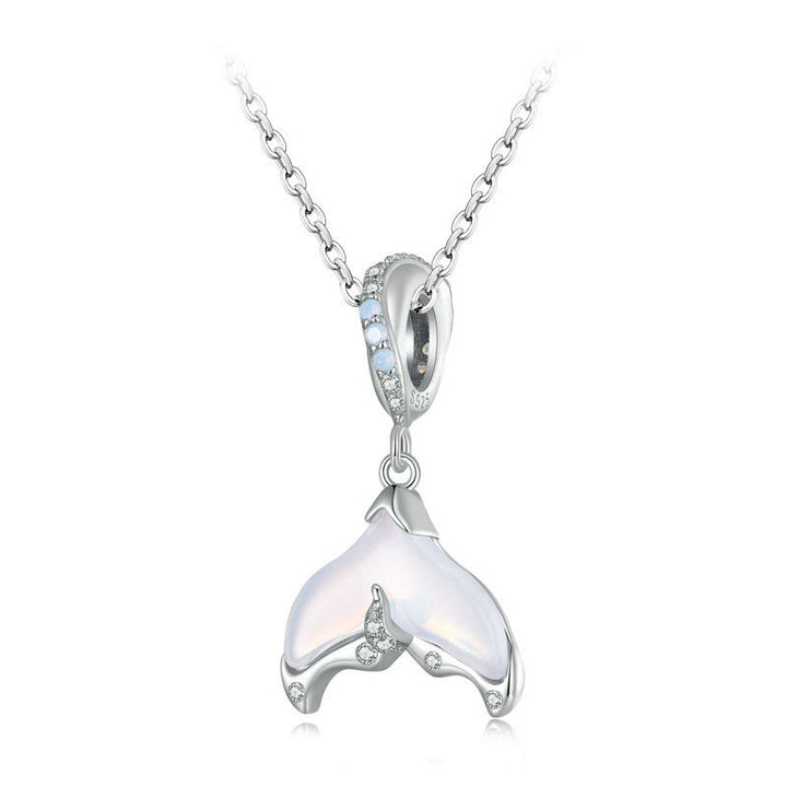 Collier en argent S925 avec opale en queue de poisson Olivenorma