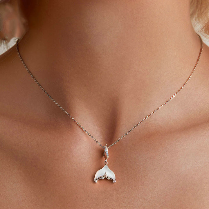 Collier en argent S925 avec opale en queue de poisson Olivenorma