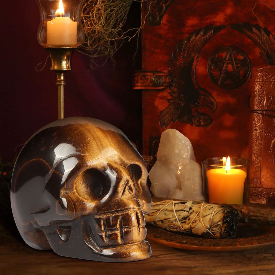 Crâne de cristal de décoration en pierre précieuse naturelle transparente Olivenorma