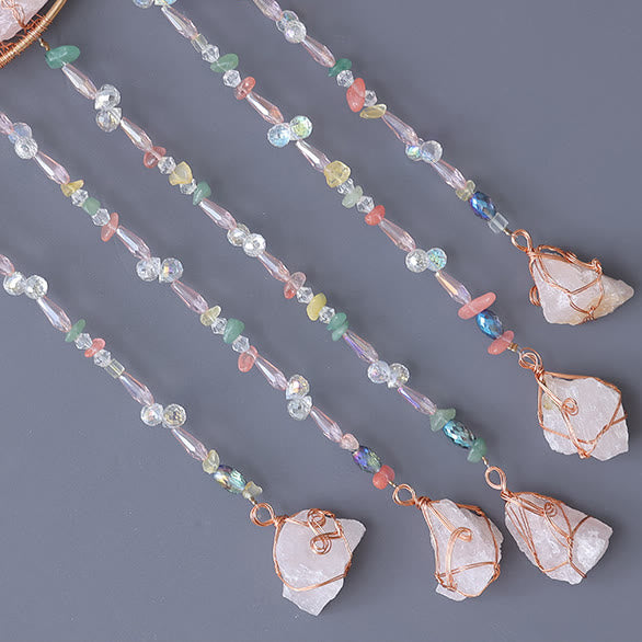 Carillon éolien en quartz fraise arbre de vie Olivenorma