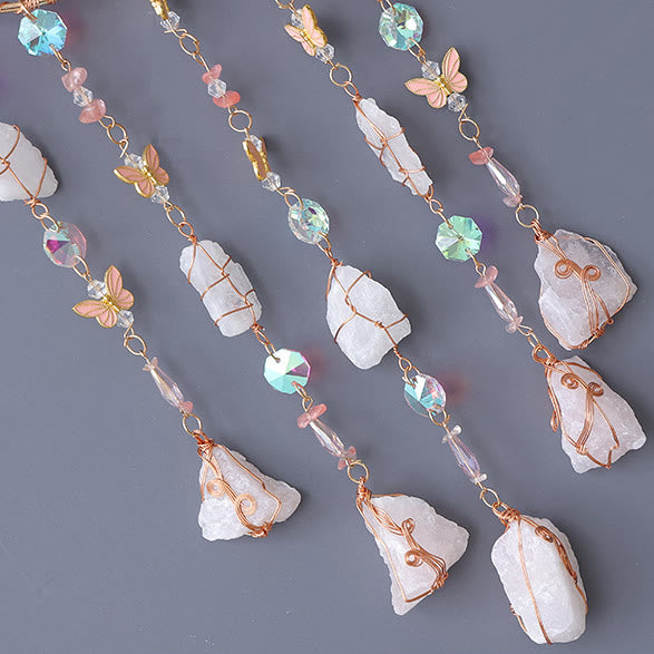 Carillon éolien en quartz rose arbre de vie Olivenorma