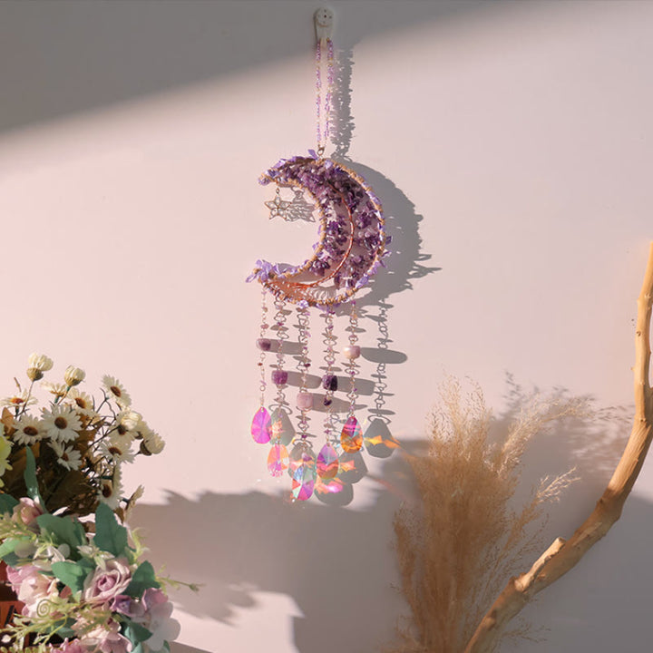 Carillon Olivenorma en pierre naturelle en forme de lune Mori Contact d'Olivenorma