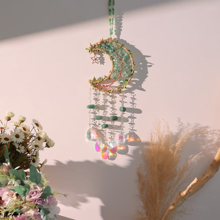 Carillon Olivenorma en pierre naturelle en forme de lune Mori Contact d'Olivenorma