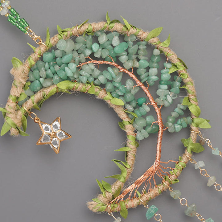 Carillon Olivenorma en pierre naturelle en forme de lune Mori Contact d'Olivenorma