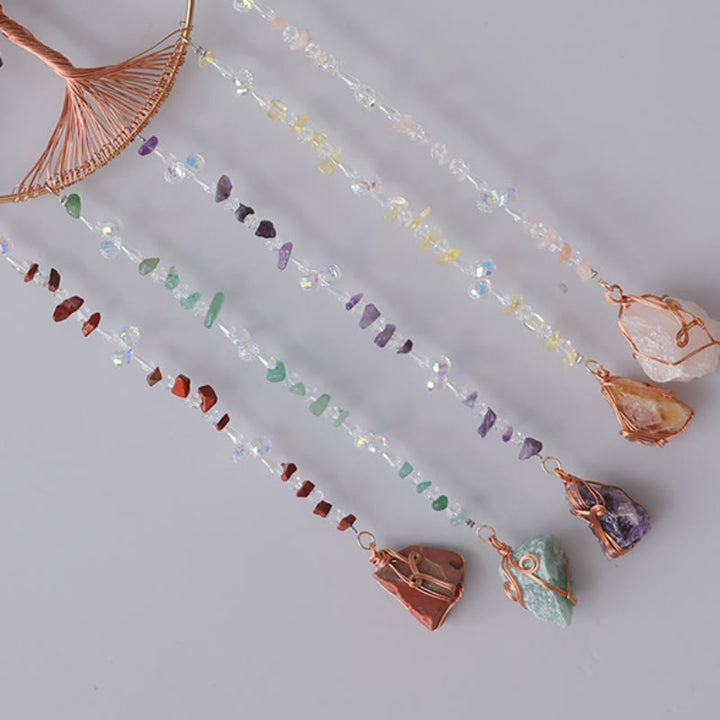 Carillon éolien en pierre naturelle avec chakra arbre de vie Olivenorma