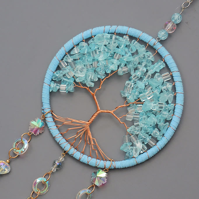 Carillon éolien Olivenorma Améthyste Aigue-marine Tourmaline Arbre de vie