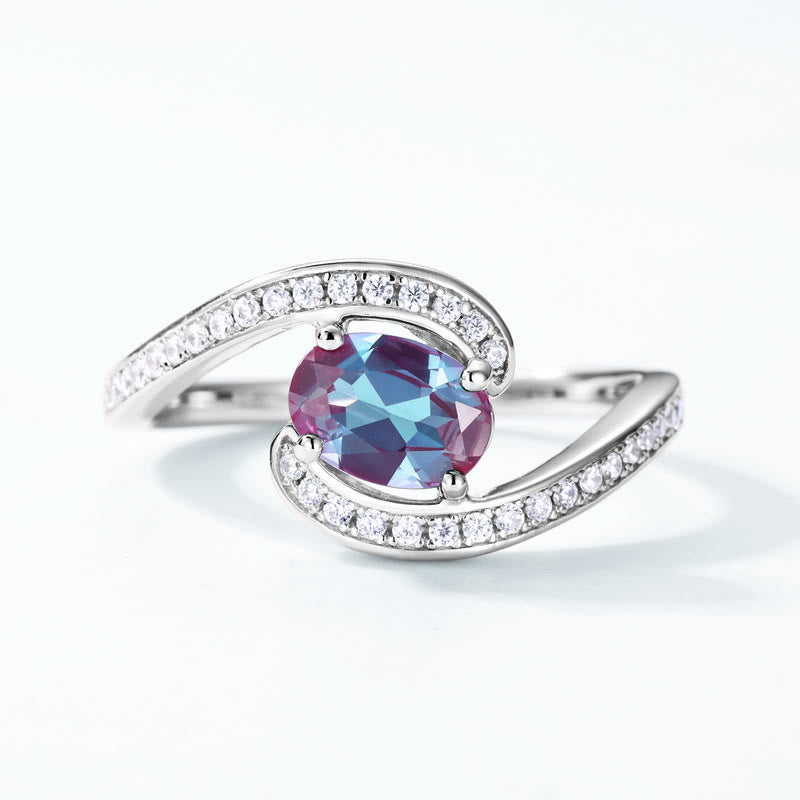 Bague en forme d'œil avec alexandrite naturelle Olivenorma