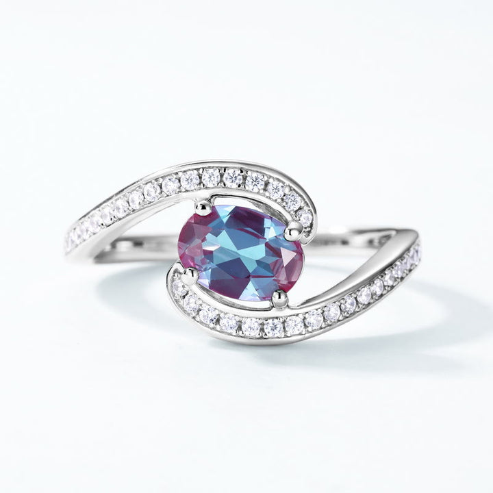 Bague en forme d'œil avec alexandrite naturelle Olivenorma