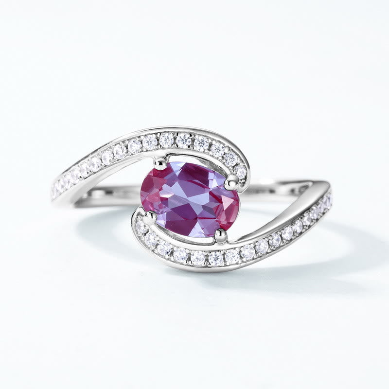 Bague en forme d'œil avec alexandrite naturelle Olivenorma