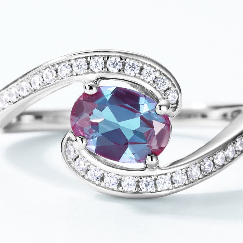Bague en forme d'œil avec alexandrite naturelle Olivenorma