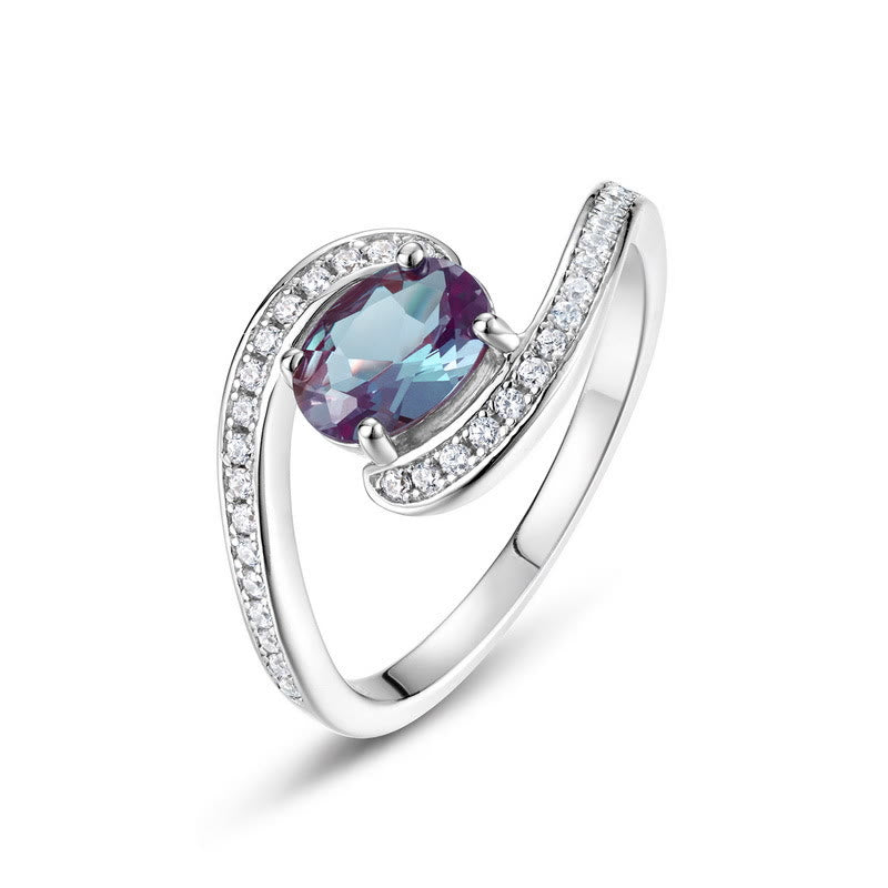 Bague en forme d'œil avec alexandrite naturelle Olivenorma
