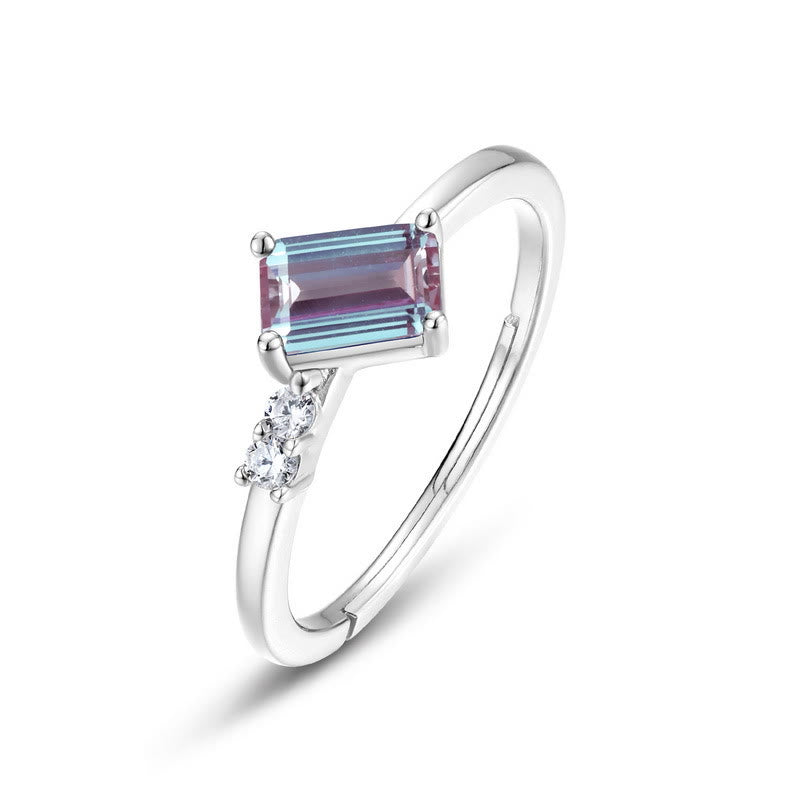 Bague à bande géométrique en alexandrite naturelle Olivenorma