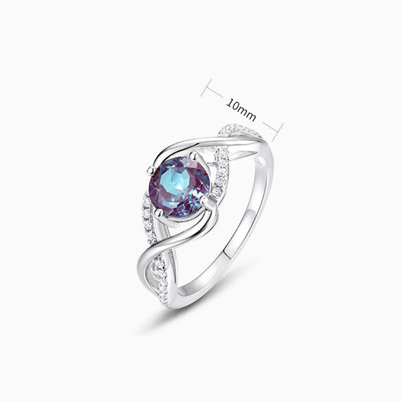 Bague en forme de vague avec alexandrite naturelle Olivenorma
