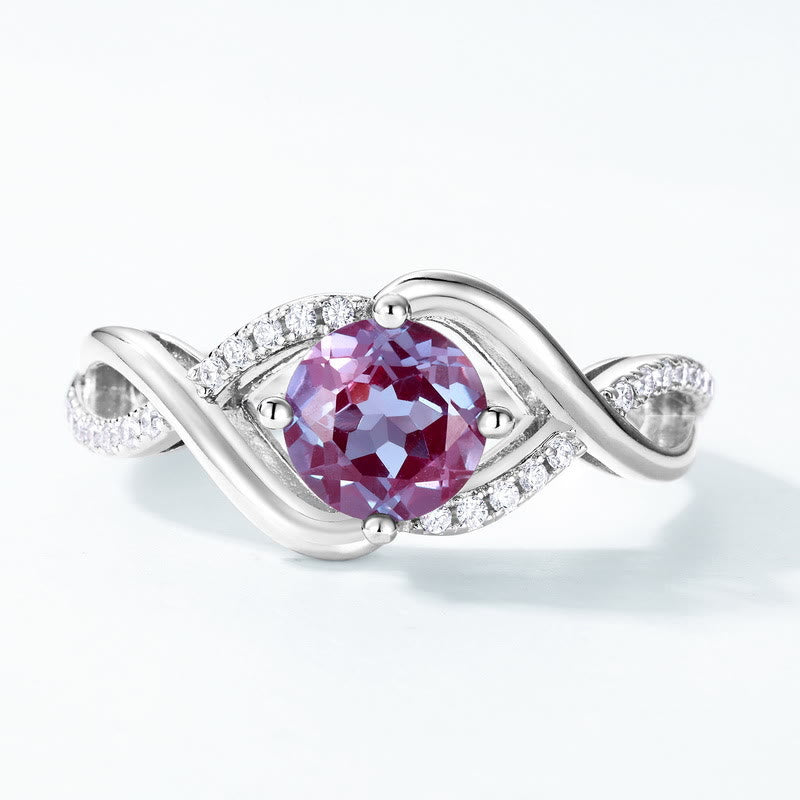 Bague en forme de vague avec alexandrite naturelle Olivenorma