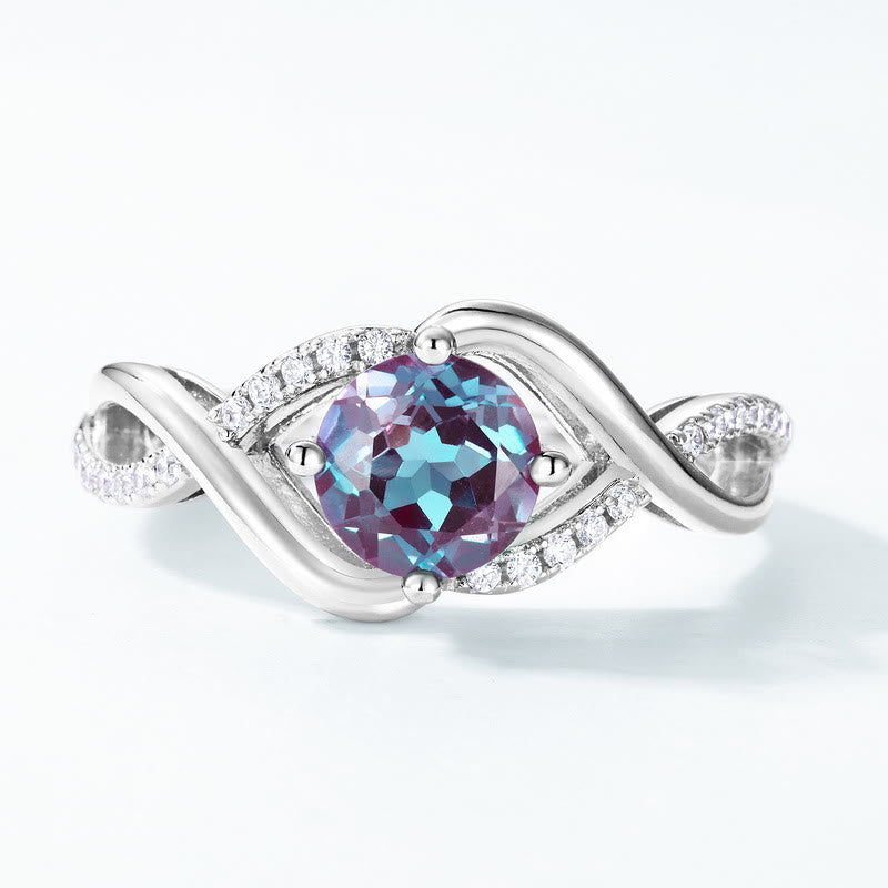 Bague en forme de vague avec alexandrite naturelle Olivenorma