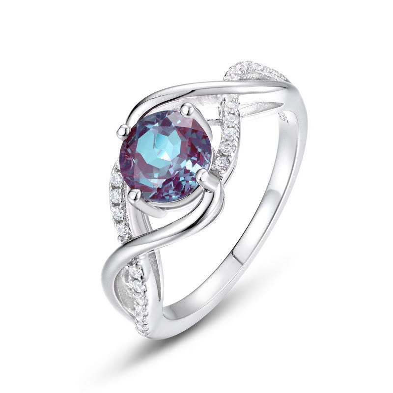 Bague en forme de vague avec alexandrite naturelle Olivenorma