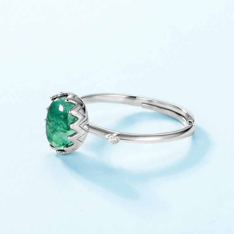 Ensemble de bijoux avec pendentif en agate mousse naturelle à coupe ronde Olivenorma