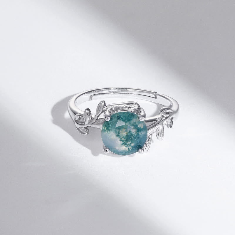 Ensemble de bijoux enveloppants en feuille d'agate mousse naturelle Olivenorma