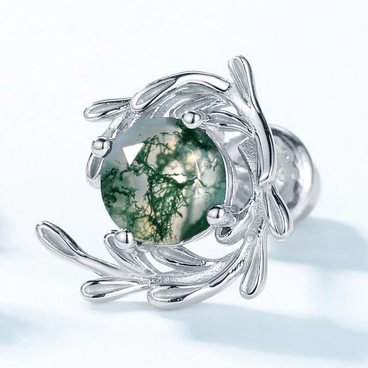 Ensemble de bijoux enveloppants en feuille d'agate mousse naturelle Olivenorma