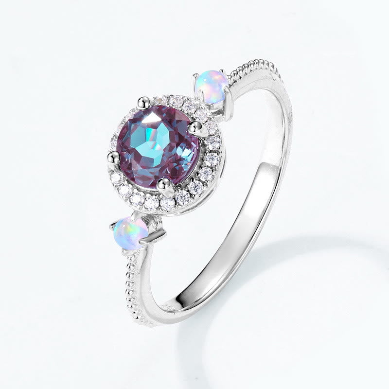 Ensemble de bijoux avec pendentif rond en alexandrite naturelle Olivenorma