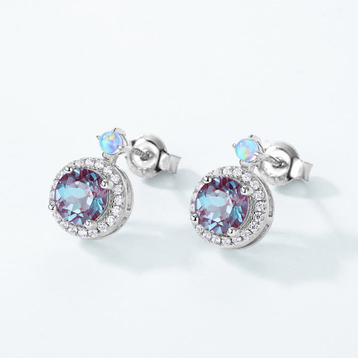 Ensemble de bijoux avec pendentif rond en alexandrite naturelle Olivenorma