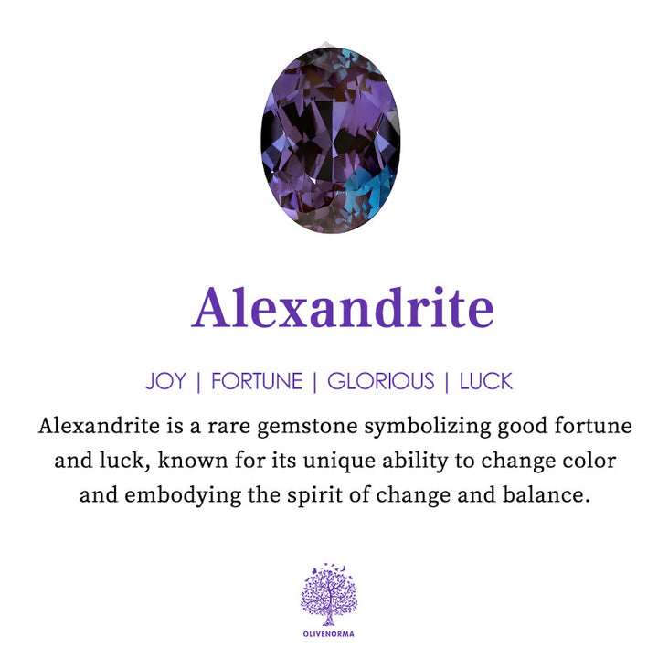 Ensemble de bijoux avec pendentif rond en alexandrite naturelle Olivenorma