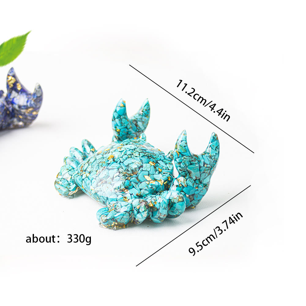 Support de téléphone en cristal époxy en forme de crabe Olivenorma , décoration en pierres précieuses