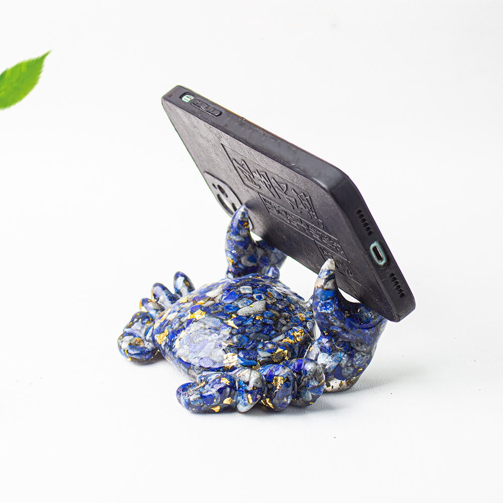 Support de téléphone en cristal époxy en forme de crabe Olivenorma , décoration en pierres précieuses
