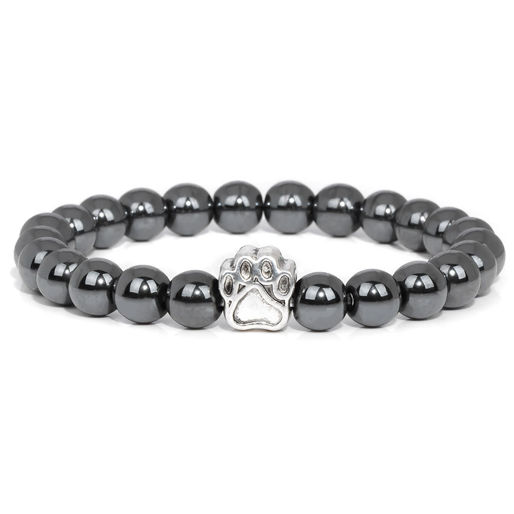 Bracelet pendentif patte de chien en perles de pierre naturelle Olivenorma