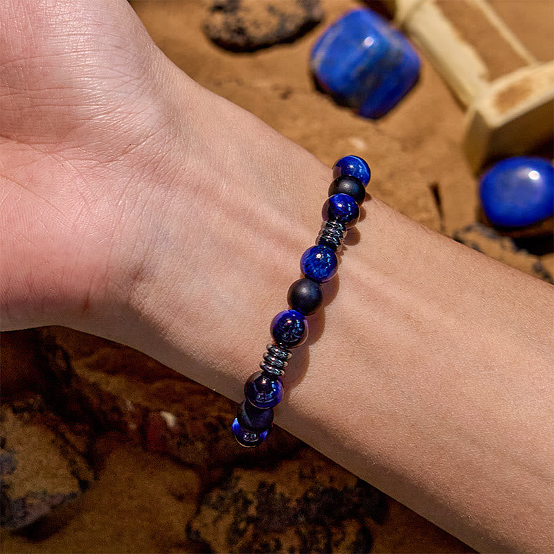 Bracelet en perles d'hématite œil de tigre naturel Olivenorma