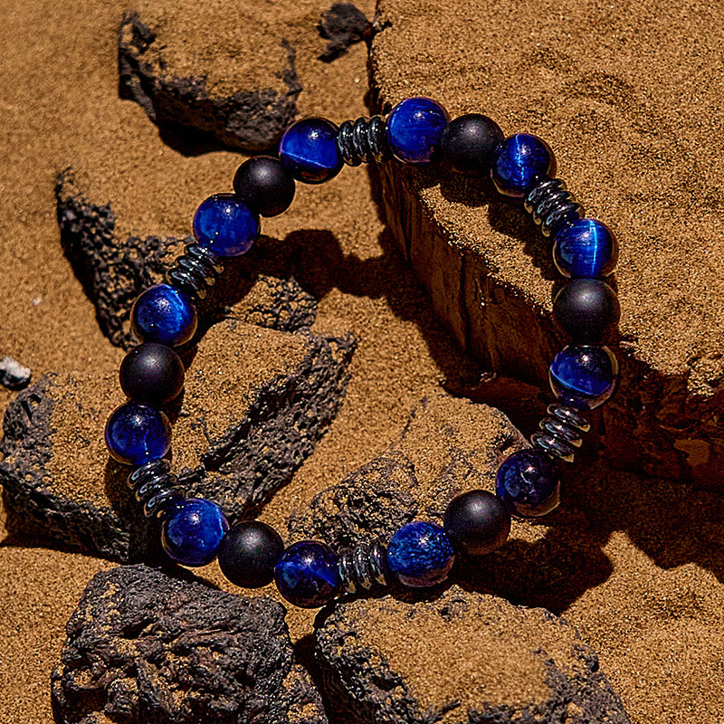Bracelet en perles d'hématite œil de tigre naturel Olivenorma