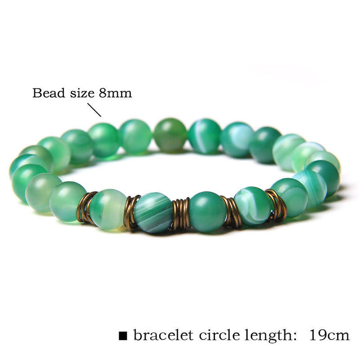 Bracelet en fil de cuivre doré avec perles en pierre naturelle Olivenorma