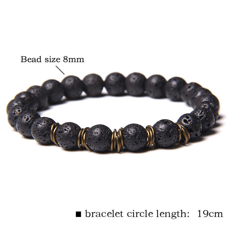 Bracelet en fil de cuivre doré avec perles en pierre naturelle Olivenorma