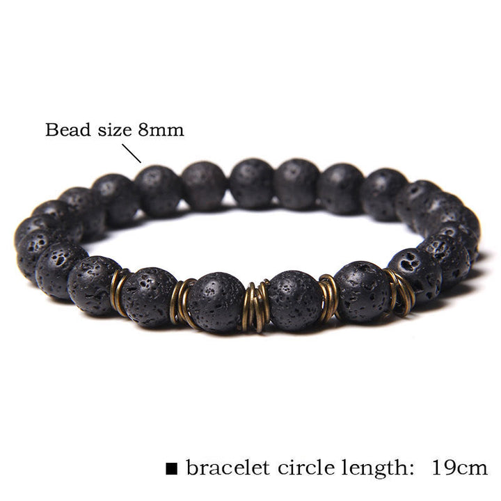 Bracelet en fil de cuivre doré avec perles en pierre naturelle Olivenorma