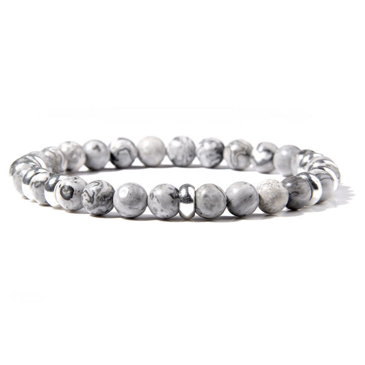 Bracelet en perles de pierre naturelle Olivenorma de 6 mm