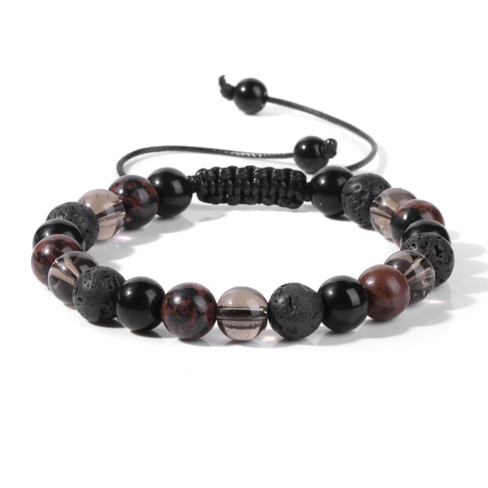 Bracelet à cordon en perles de pierre naturelle Olivenorma de 8 mm