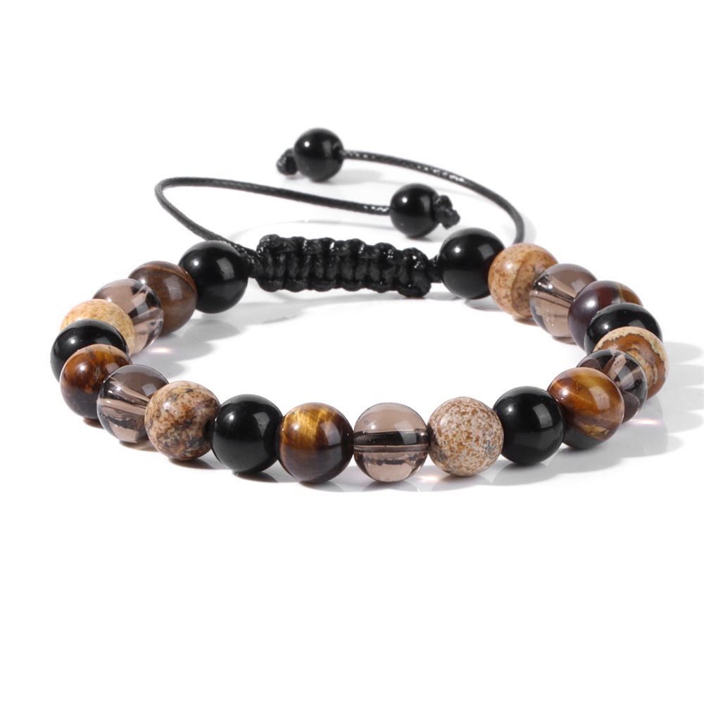 Bracelet à cordon en perles de pierre naturelle Olivenorma de 8 mm