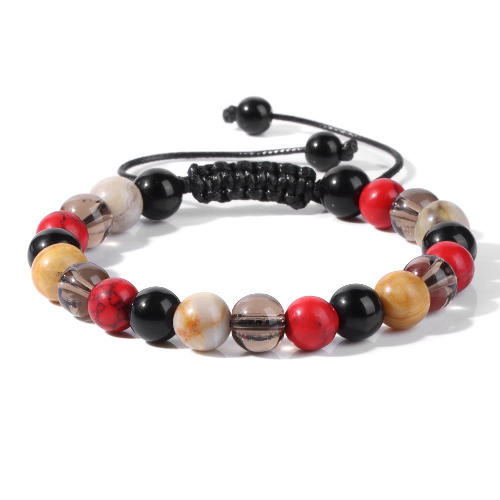 Bracelet à cordon en perles de pierre naturelle Olivenorma de 8 mm