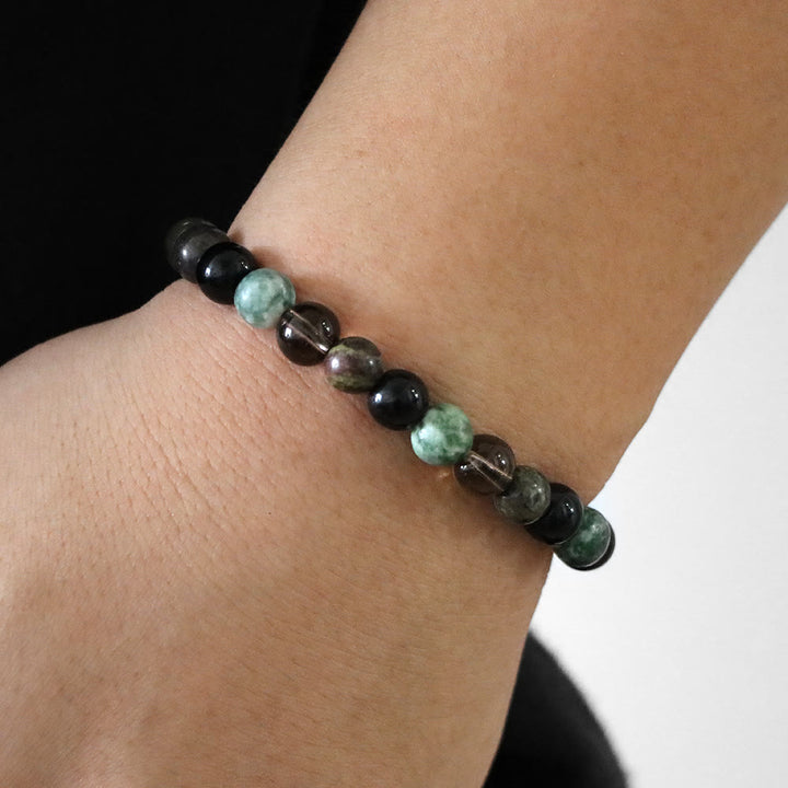 Bracelet à cordon en perles de pierre naturelle Olivenorma de 8 mm