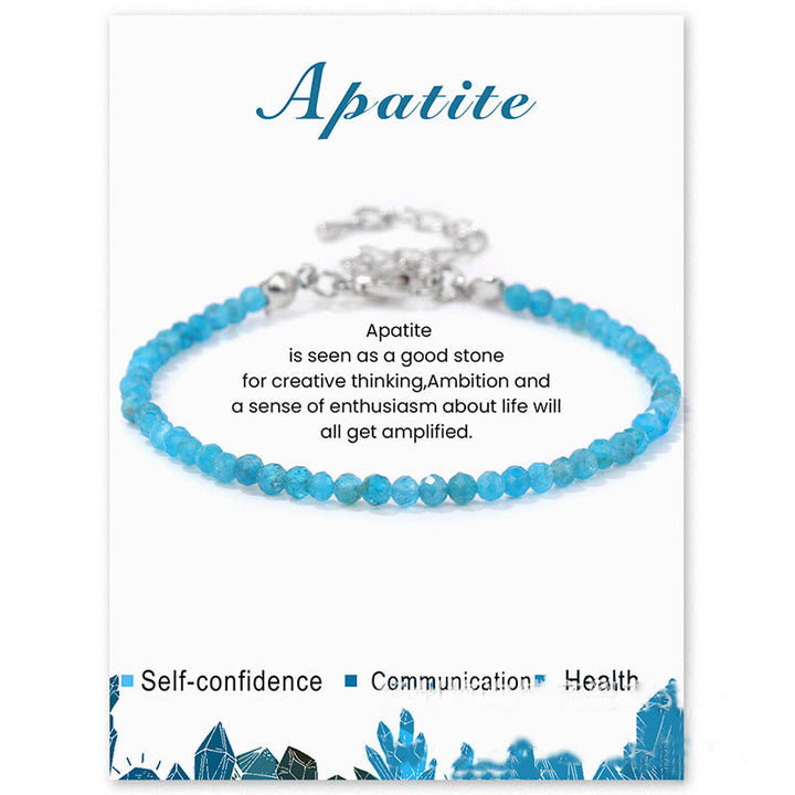 Bracelet Olivenorma en perles à facettes en pierre naturelle de 3 mm